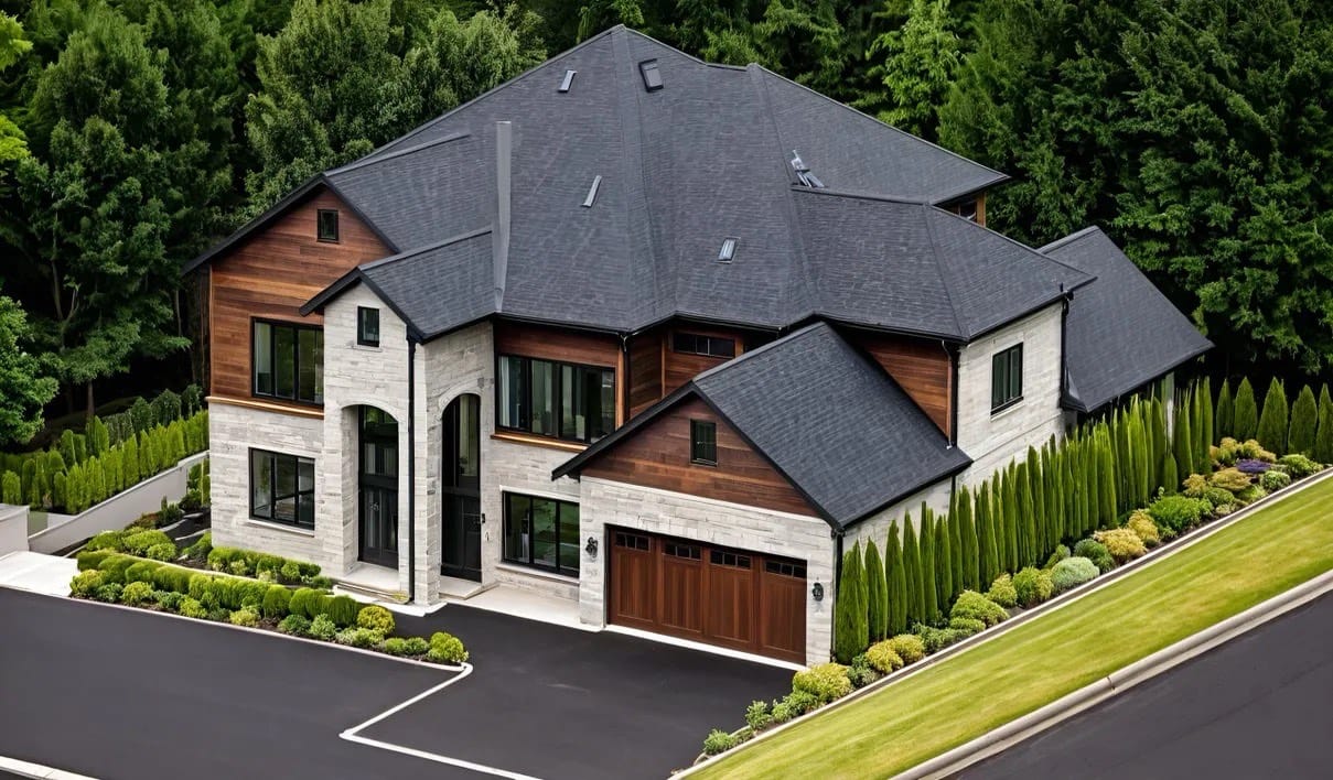 Modern stone and siding home in the Fort Wayne area